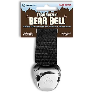 Poochie-Pets TrailBlazin' Dog Collar Bear Bell, Black, Large