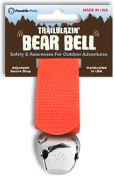 Poochie-Pets TrailBlazin' Dog Collar Bear Bell, Orange, Small