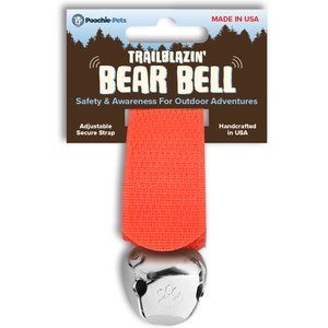 Poochie-Pets TrailBlazin' Dog Collar Bear Bell, Orange, Small