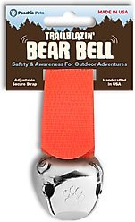 Poochie-Pets TrailBlazin' Dog Collar Bear Bell, Orange, Large