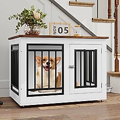 Yitahome Furniture Style Dog Crate, White, 28-in