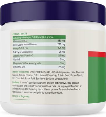 Show full view: Vetnique Labs YuMOVE Advanced Vet Strength Savory Seafood Flavor Soft Chews Hip & Joint Support Supplement for Dogs, 90 count slide 3 of 11