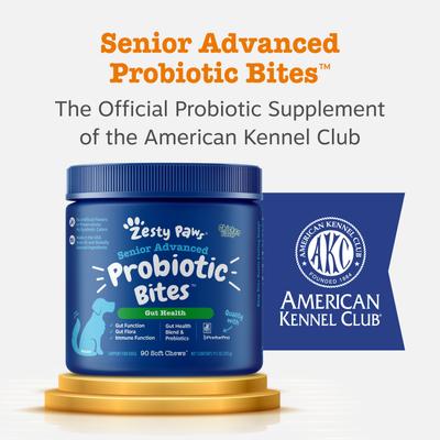 Show full view: Zesty Paws Advanced Probiotic Bites Chicken Flavored Soft Chews Digestive Supplement for Senior Dogs, 90 Count slide 10 of 13