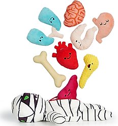 Nocciola Halloween Zombie Mummy with Organs Squeaky Plush Dog Toy