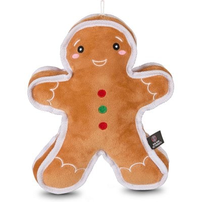 Bow-Wow Pet Bow-Wow Pet Christmas Holiday Gingerbread Gusset Squeaky Plush Dog Toy