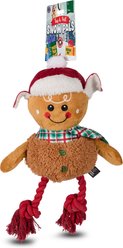 Bow-Wow Pet Christmas Gingerbread Rope Leg Plush Dog Tug Toy