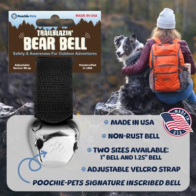 Show full view: Poochie-Pets TrailBlazin' Dog Collar Bear Bell, Black, Large slide 4 of 7