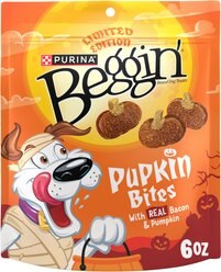 Beggin' Pupkin Bites with Bacon Halloween Dog Treats, 6-oz pouch