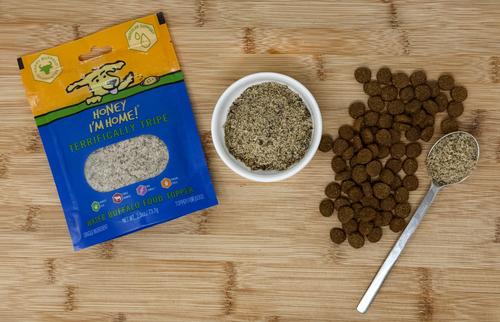 Show full view: Honey I'm Home! Terrifically Tripe Natural Water Buffalo Dog Meal Topper, 2.61-oz bag slide 4 of 5