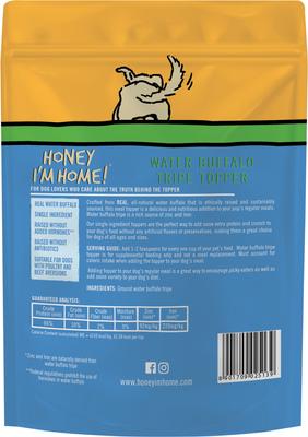 Show full view: Honey I'm Home! Terrifically Tripe Natural Water Buffalo Dog Meal Topper, 2.61-oz bag slide 3 of 5