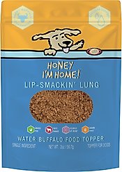 Honey I'm Home! Lip-Smackin' Lung Natural Water Buffalo Dog Meal Topper, 2.01-oz bag