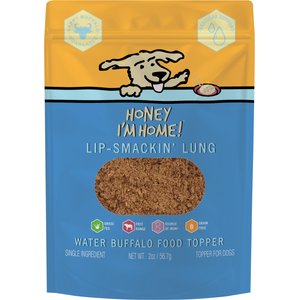 Honey I'm Home! Lip-Smackin' Lung Natural Water Buffalo Dog Meal Topper, 2.01-oz bag