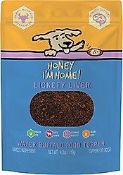 Honey I'm Home! Lickity Liver Natural Water Buffalo Dog Meal Topper, 4.23-oz bag