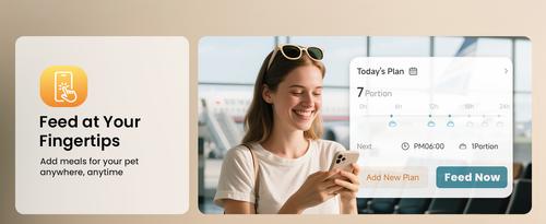 Show full view: OneIsAll Cordless Wi-Fi Automatic Cat Feeder, 12 cups, Medium slide 6 of 11