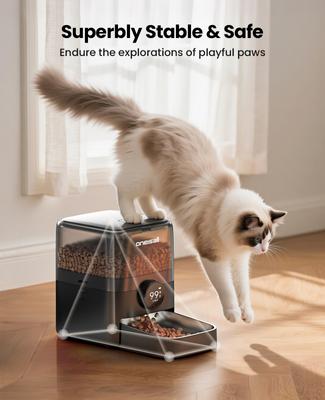 Show full view: OneIsAll Cordless Wi-Fi Automatic Cat Feeder, 12 cups, Medium slide 3 of 11