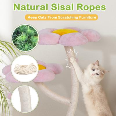 Show full view: Coziwow 57-in Flower Plush Iron Frame Cat Tree & Condo slide 6 of 10