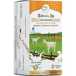 Pawfect Nature Sip Goat Milk Powder with Pumpkin, Apple & Cinnamon Grain-Free Dog Food Topper & Liquid Treat, 5.29-oz carton