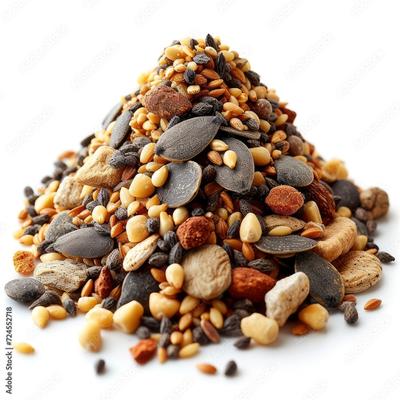 Show full view: Buddeez Bird Seed Dispenser with Double Pour Spout, Clear & White, 4-qt slide 2 of 3