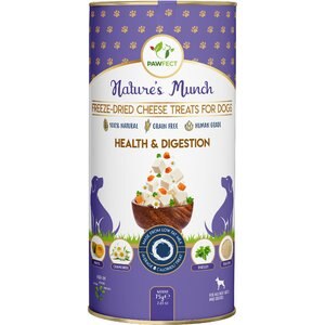 Pawfect Nature's Munch Freeze-Dried Functional Health & Digestion Cheese Dog Treat, 2.65-oz canister