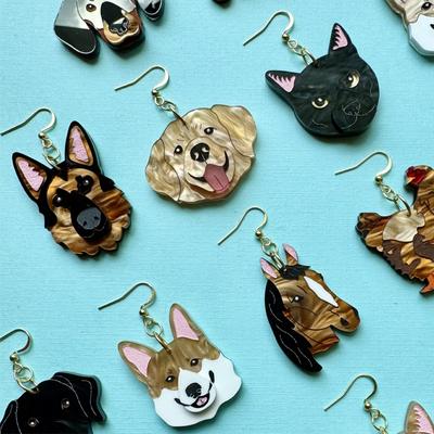 Show full view: Not Picasso German Shepherd Earrings slide 6 of 6