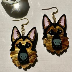 Not Picasso German Shepherd Earrings slide 1 of 5
