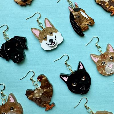 Show full view: Not Picasso Black Lab Earrings slide 4 of 5