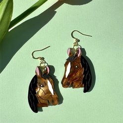 Not Picasso Brown Horse Earrings
