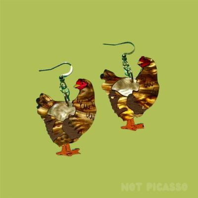Show full view: Not Picasso Chicken Earrings slide 2 of 4