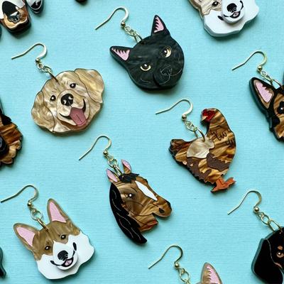 Show full view: Not Picasso Black Cat Earrings slide 3 of 5