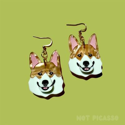 Show full view: Not Picasso Corgi Earrings slide 2 of 7