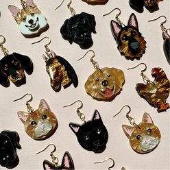 Not Picasso Tabby Cat Earrings slide 2 of 6