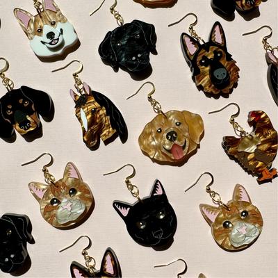 Show full view: Not Picasso Tabby Cat Earrings slide 6 of 6