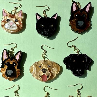 Show full view: Not Picasso Tabby Cat Earrings slide 5 of 6