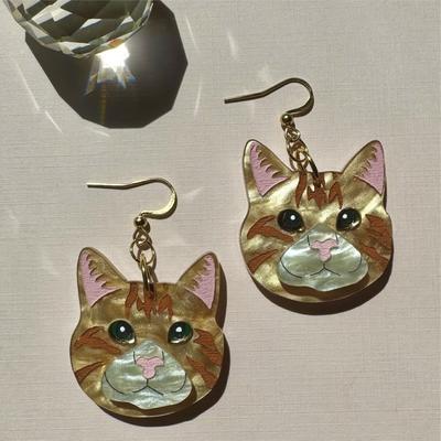 Show full view: Not Picasso Tabby Cat Earrings slide 3 of 6