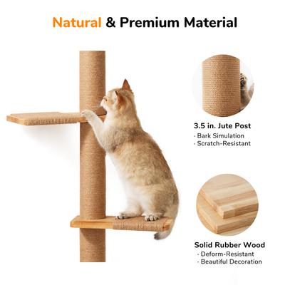 Show full view: FUKUMARU 81-in Jute Rope 5-Tier Cat Tree with Scratching Posts, Brown slide 2 of 11