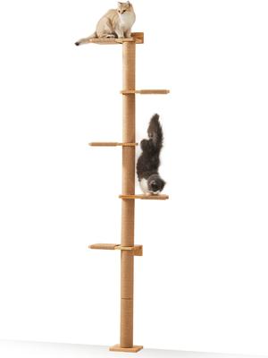 Show full view: FUKUMARU 81-in Jute Rope 5-Tier Cat Tree with Scratching Posts, Brown slide 6 of 11