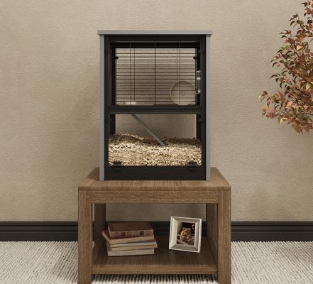 Show full view: New Age Pet ECOFLEX Cozy Critter Small Pet Villa, Grey slide 2 of 11