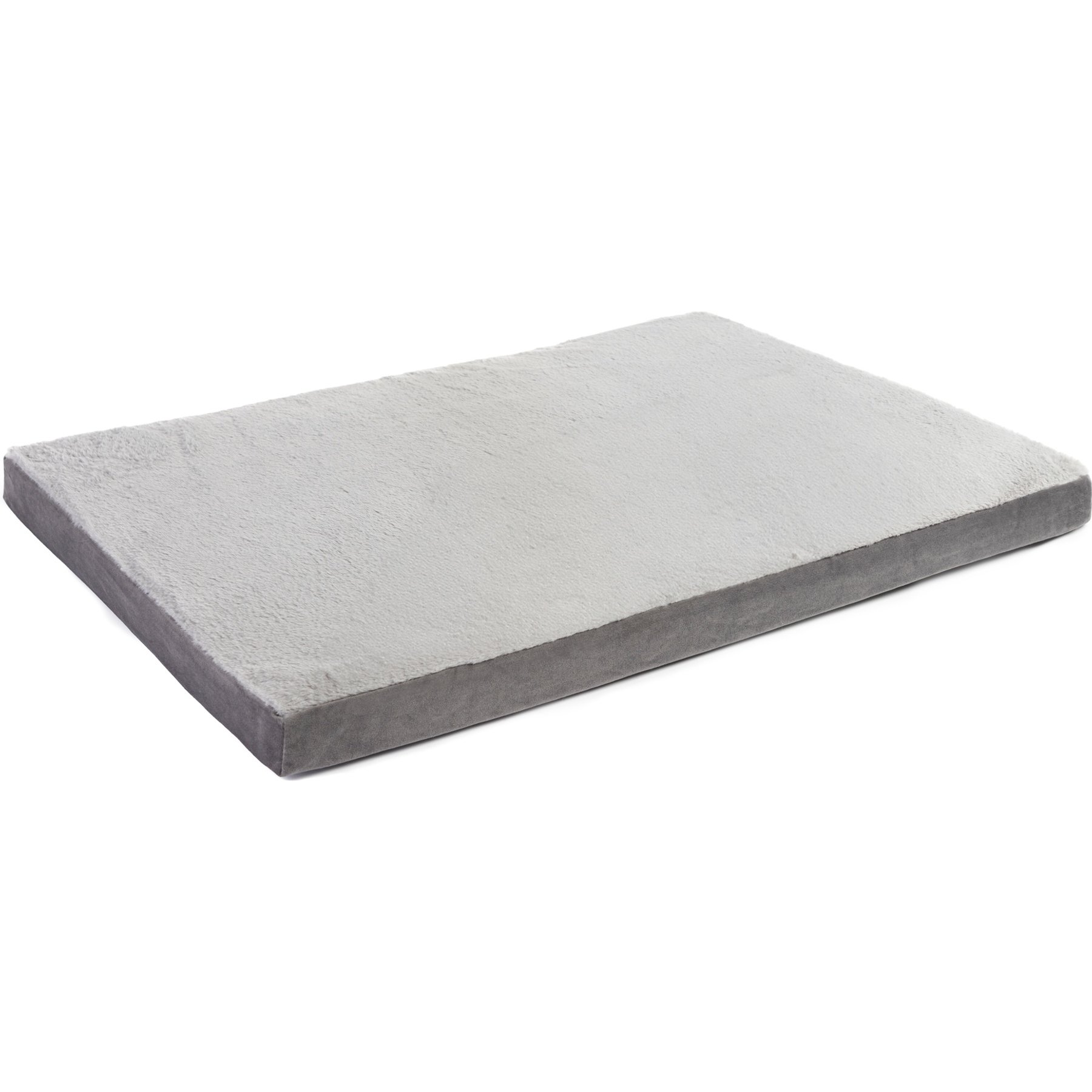 Sherry Kline Pet Collection Faux Fur Reverse To Velvet Dog Crate Mat, Light Grey, 24 x 36 x 3-in