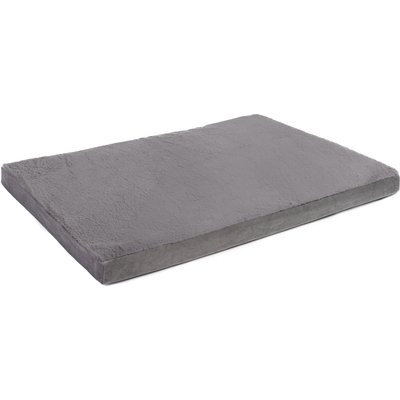 Sherry Kline Pet Collection Sherry Kline Pet Collection Faux Fur Reverse To Velvet Dog Crate Mat, Dark Grey, 28 x 42 x 3-in
