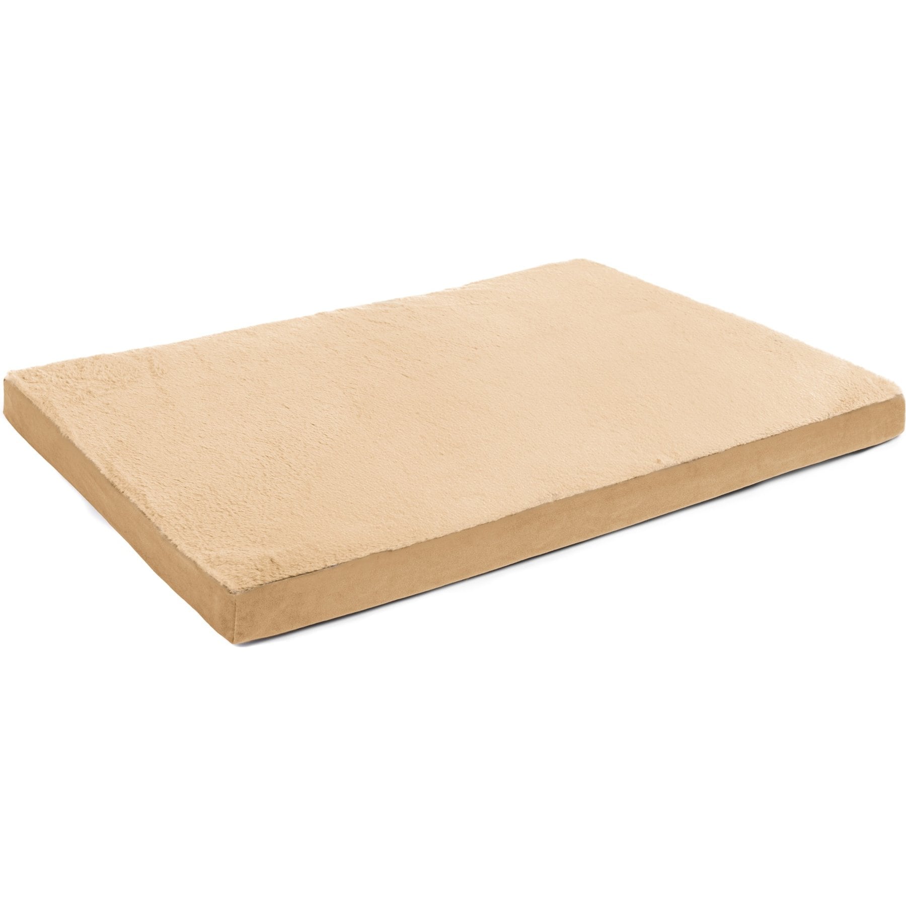 Sherry Kline Pet Collection Faux Fur Reverse To Velvet Dog Crate Mat, Caramel Gold, 24 x 36 x 3-in