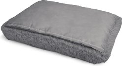 Sherry Kline Pet Collection Shaggy Fur Rectangle Dog Bed, Dark Grey, 30 x 42 x 4-in