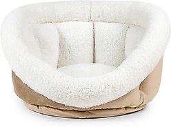 Sherry Kline Pet Collection Cuddler Cup Bolster Dog Bed, Taupe, Medium