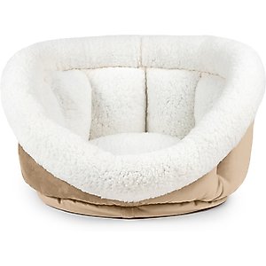 Sherry Kline Pet Collection Cuddler Cup Bolster Dog Bed, Taupe, Medium