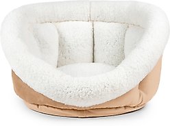 Sherry Kline Pet Collection Cuddler Cup Bolster Dog Bed, Caramel Gold, Medium