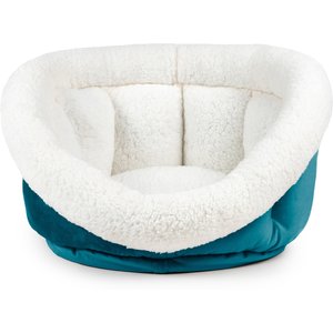 Sherry Kline Pet Collection Cuddler Cup Bolster Dog Bed, Blue, Medium