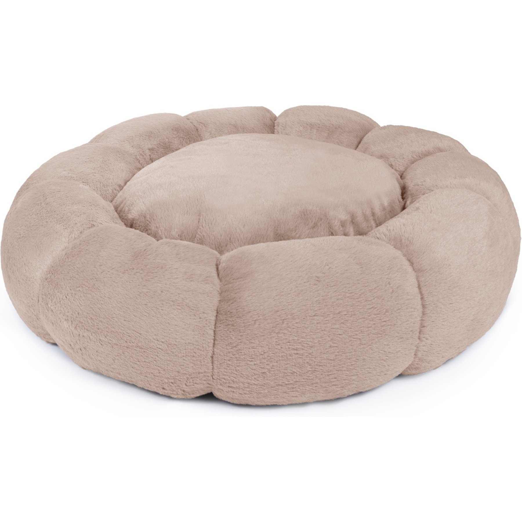Sherry Kline Pet Collection Daisy Round Dog Bed, Taupe, 36 x 36 x 5-in