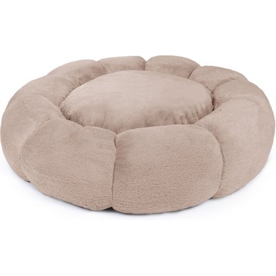 Sherry Kline Pet Collection Sherry Kline Pet Collection Daisy Round Bolster Dog Bed, Taupe, 21-in