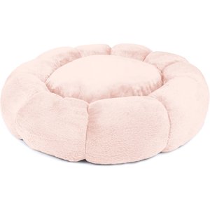 Sherry Kline Pet Collection Daisy Round Bolster Dog Bed, Powder Pink, 27-in