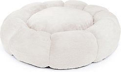 Sherry Kline Pet Collection Daisy Round Bolster Dog Bed, Ivory, 27-in