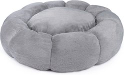 Sherry Kline Pet Collection Daisy Round Bolster Dog Bed, Grey, 21-in